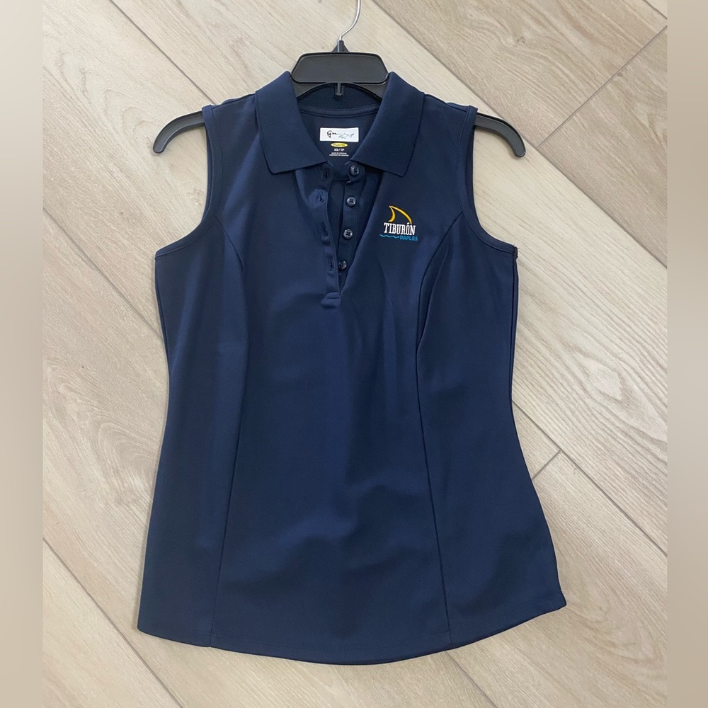 Greg Norman navy sleeveless polo